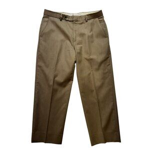 Ballin Classic Mens Wool Dress Pants Super 120s Comfort-EZE Size 35 Tan